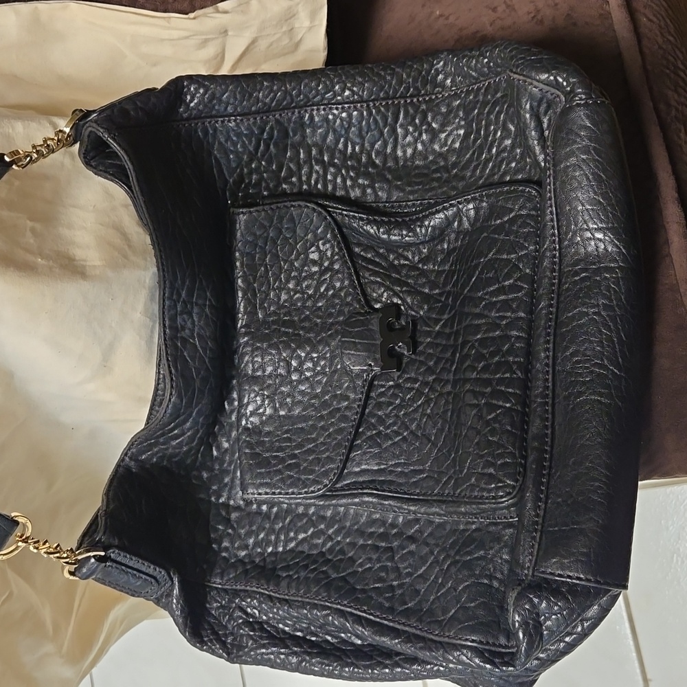 Tori Burch Black Leather Shoulder Bag